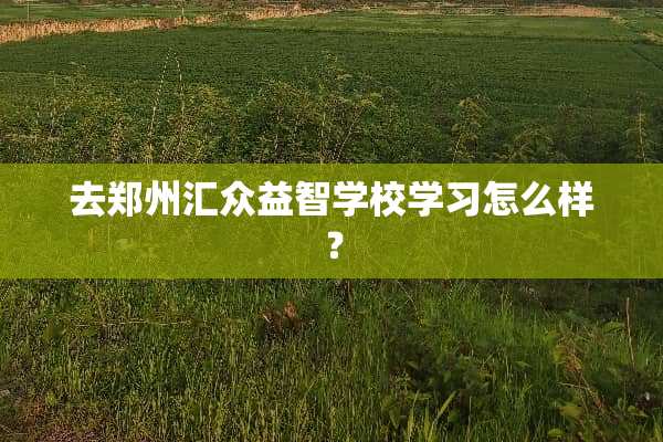 去郑州汇众益智学校学习怎么样？