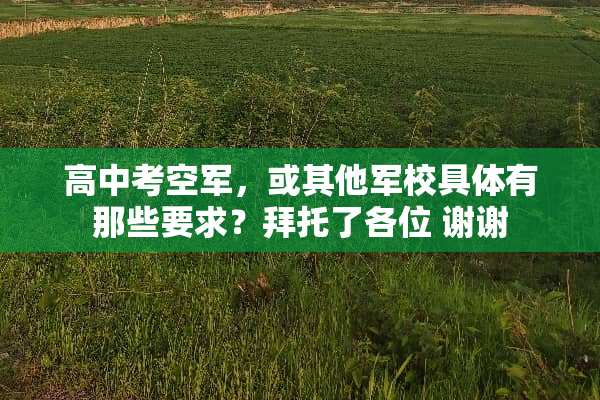 高中考空军，或其他军校具体有那些要求？拜托了各位 谢谢