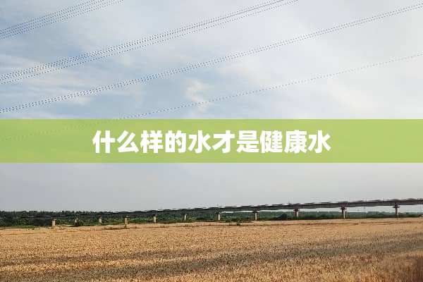 什么样的水才是健康水