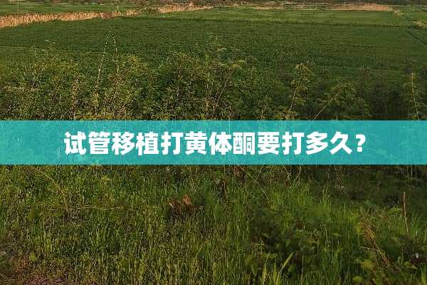 试管移植打***要打多久？