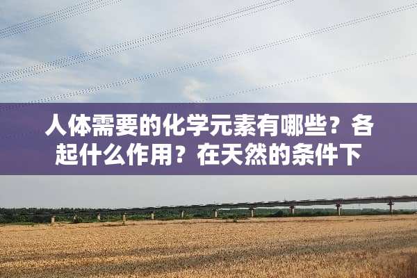 人体需要的化学元素有哪些？各起什么作用？在天然的条件下