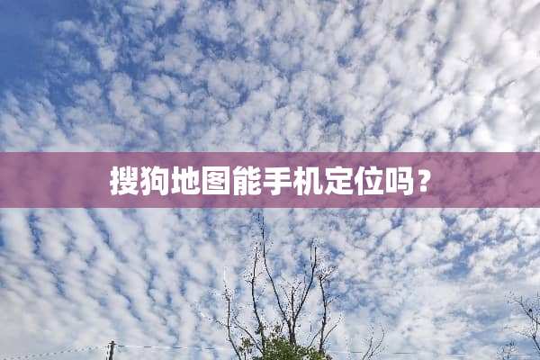 搜狗地图能手***吗？