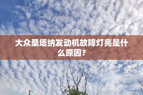 大众桑塔纳发动机故障灯亮是什么原因？