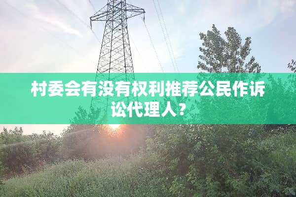 村委会有没有权利推荐公民作诉讼代理人？