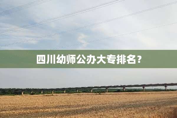 四川幼师公办大专排名？