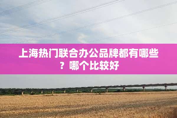 上海热门联合办公品牌都有哪些？哪个比较好