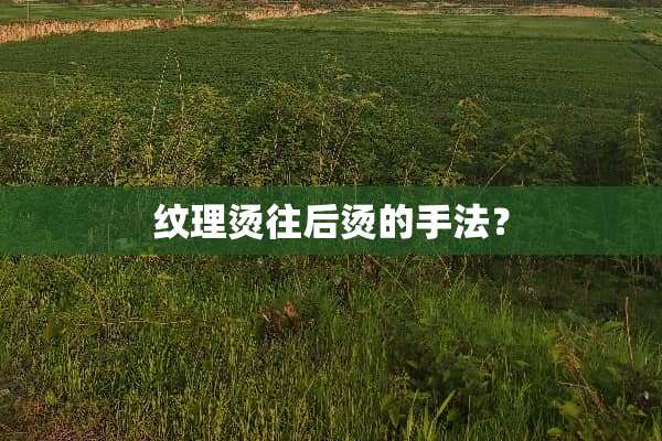 纹理烫往后烫的手法？