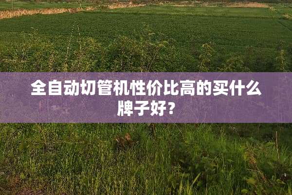 全自动切管机性价比高的买什么牌子好？