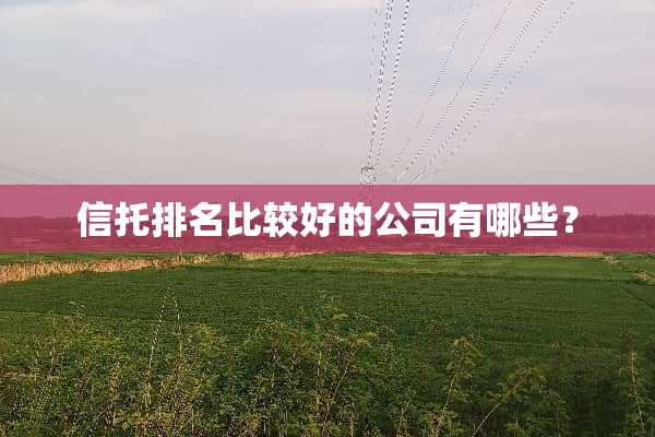 信托排名比较好的公司有哪些？
