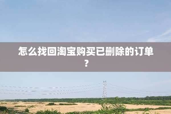 怎么找回淘宝购买已删除的订单？