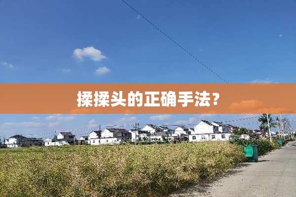 揉揉头的正确手法？