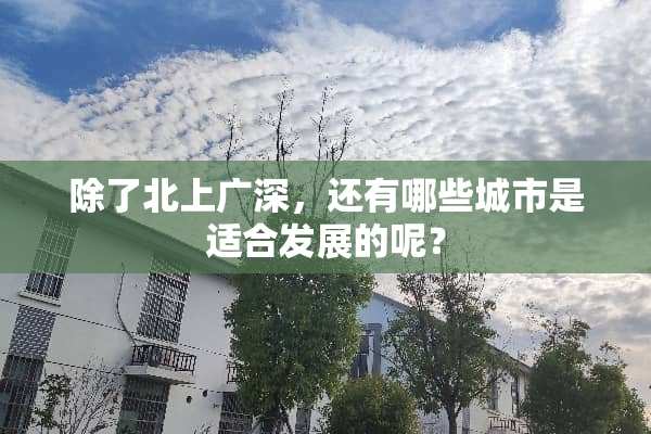 除了北上广深，还有哪些城市是适合发展的呢？