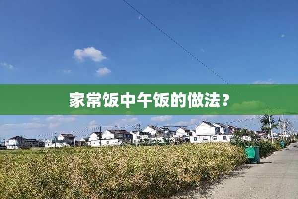 家常饭中午饭的做法？