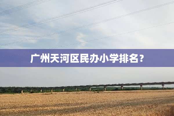 广州天河区民办小学排名？