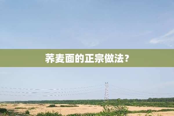荞麦面的正宗做法？