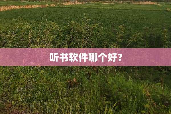听书软件哪个好？