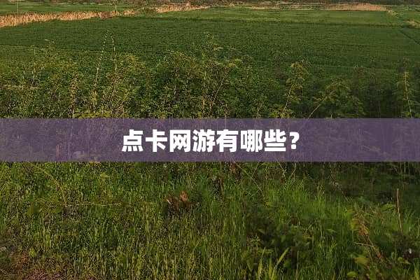 点卡网游有哪些？