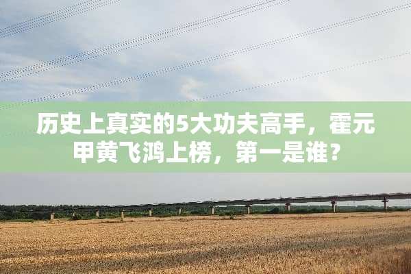 历史上真实的5大功夫高手，霍元甲黄飞鸿上榜，第一是谁？