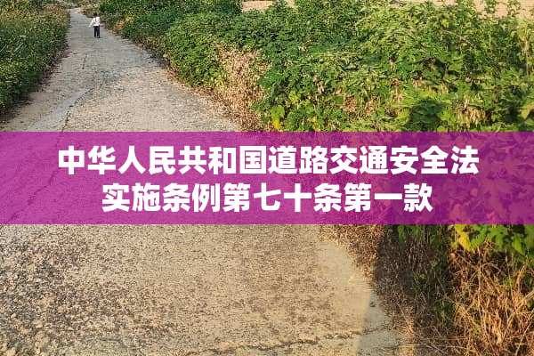 中华人民共和国道路交通安全法实施条例第七十条第一款