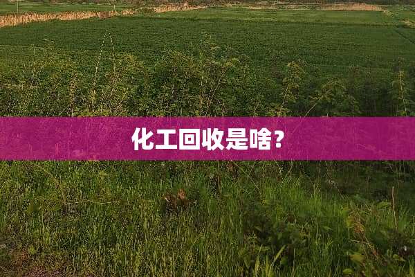 化工回收是啥？