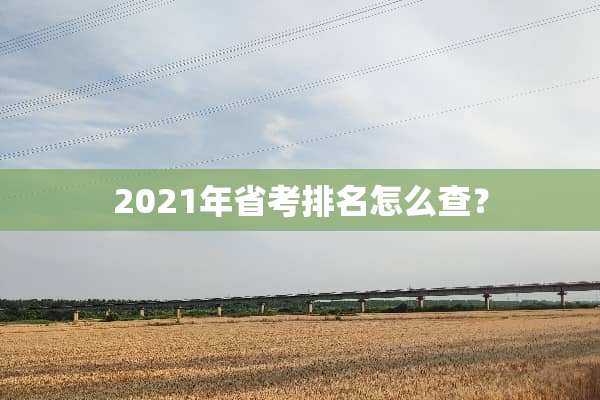 2021年省考排名怎么查？