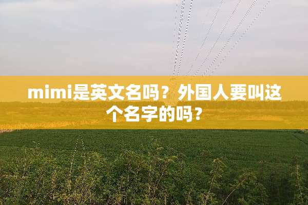 mimi是英文名吗？外国人要叫这个名字的吗？