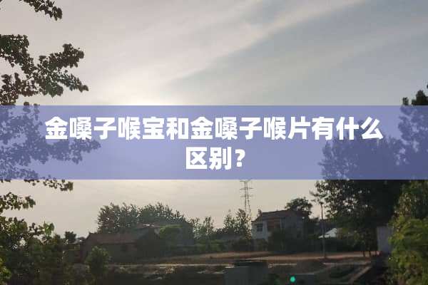 金嗓子喉宝和金嗓子喉片有什么区别？