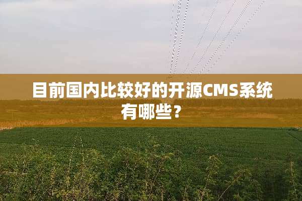 目前国内比较好的开源CMS系统有哪些？