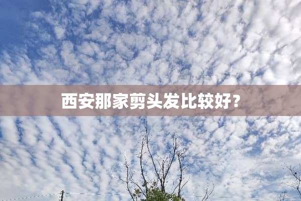 西安那家剪头发比较好？