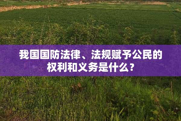 我国国防法律、法规赋予公民的权利和义务是什么？