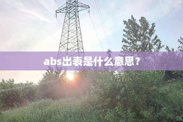 abs出表是什么意思？