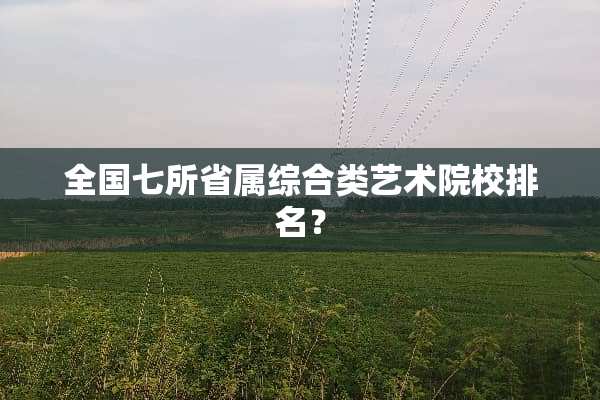 全国七所省属综合类艺术院校排名？