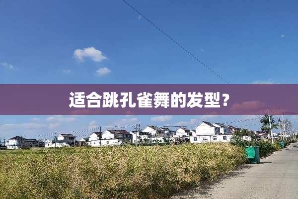 适合跳孔雀舞的发型？