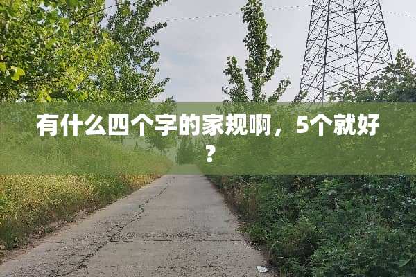 有什么四个字的家规啊，5个就好？