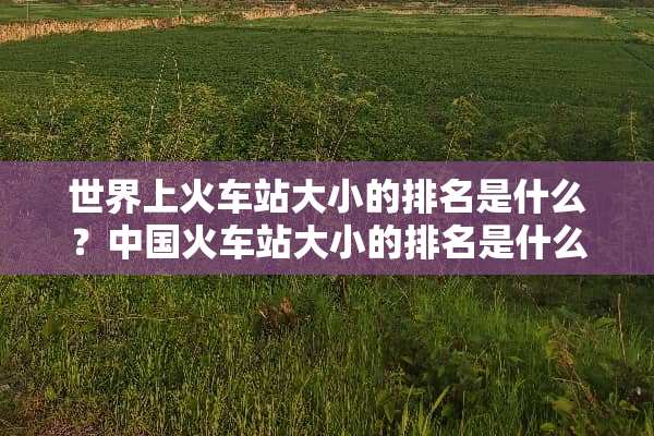 世界上火车站大小的排名是什么？中国火车站大小的排名是什么？