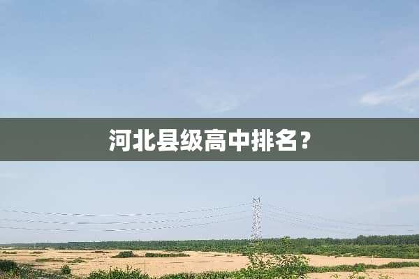 河北县级高中排名？