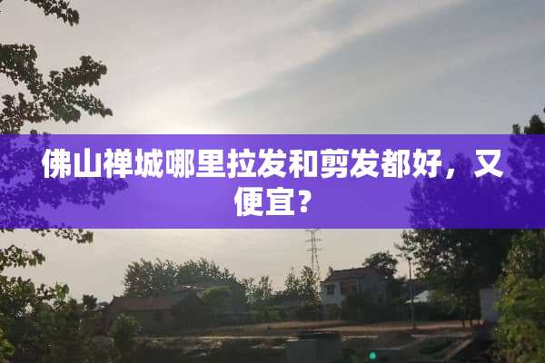 佛山禅城哪里拉发和剪发都好，又便宜？