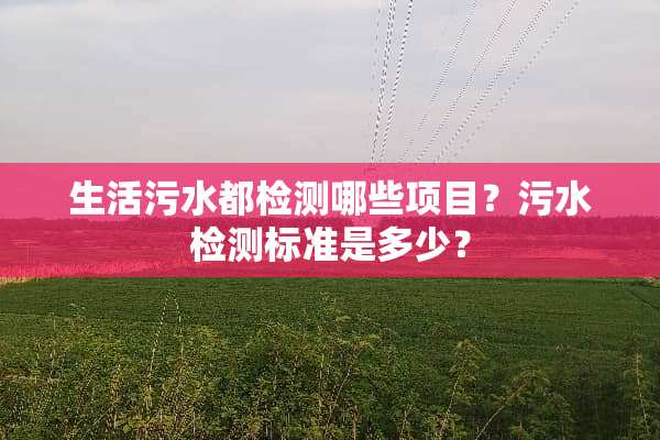 生活污水都检测哪些项目？污水检测标准是多少？
