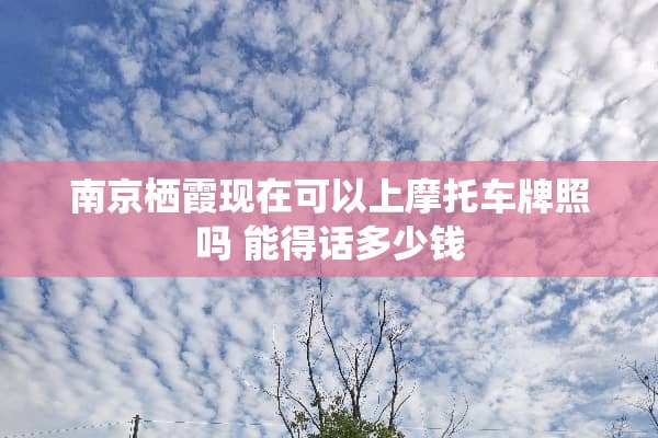 南京栖霞现在可以上摩托车牌照吗 能得话多少钱