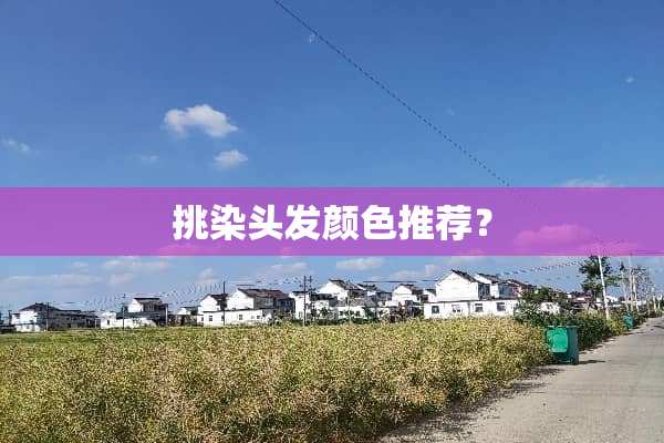 挑染头发颜色推荐？