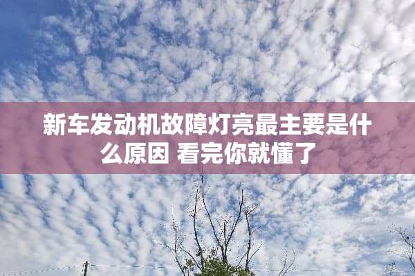 新车发动机故障灯亮最主要是什么原因 看完你就懂了