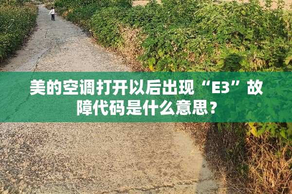 美的空调打开以后出现“E3”故障代码是什么意思？