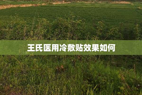 王氏医用冷敷贴效果如何