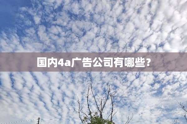 国内4a广告公司有哪些？