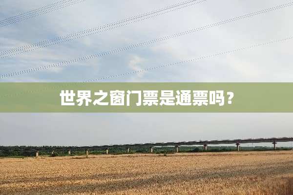 世界之窗门票是通票吗？
