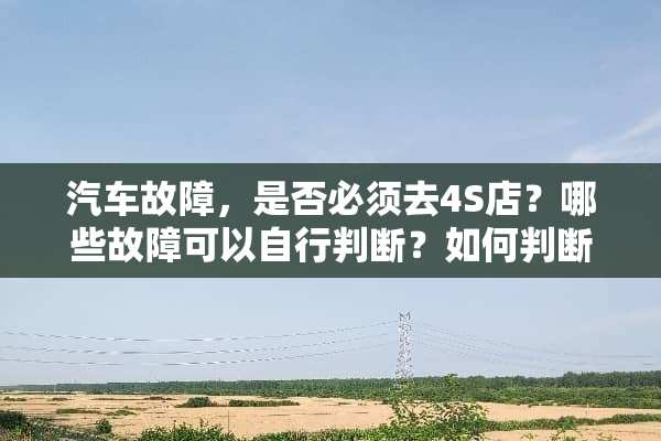 汽车故障，是否必须去4S店？哪些故障可以自行判断？如何判断？