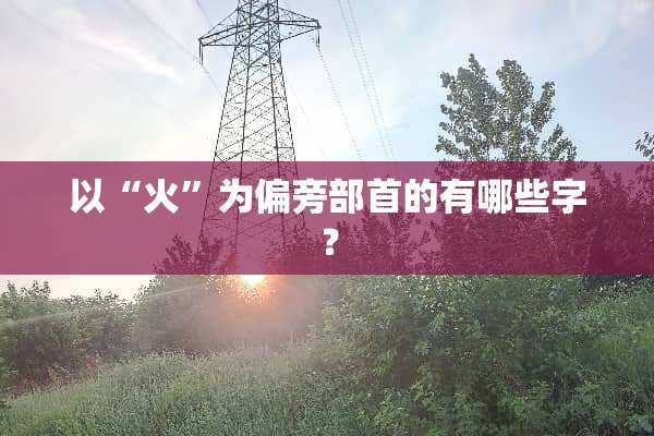 以“火”为偏旁部首的有哪些字？