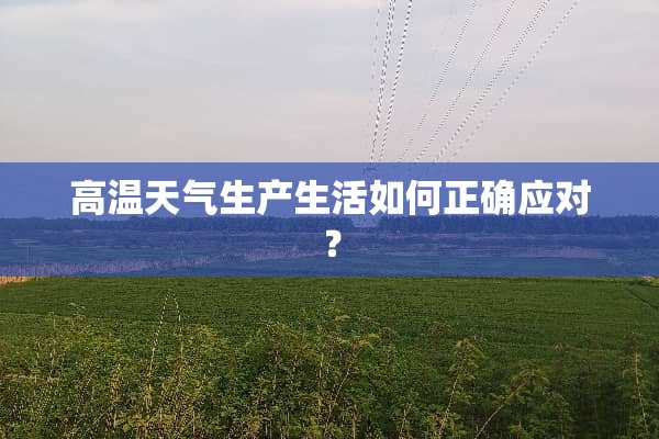 高温天气生产生活如何正确应对？