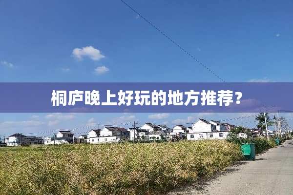 桐庐晚上好玩的地方推荐？