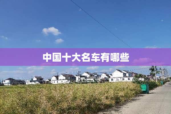 中国十大名车有哪些